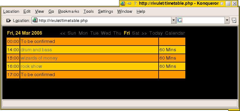 Image timetable